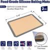 E-far Small Silicone Baking Mats, 2-Pack Nonstick Reusable Silicone Mat for Toaster Oven Pan Baking Cookie, Fit 7.5×10” Rectangle Sheet Tray for Steak, Food Grade & Heat-Resistant, Easy Clean, Gray(11.5×8.7 inch)