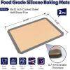 E-far Small Silicone Baking Mats, 2-Pack Nonstick Reusable Silicone Mat for Toaster Oven Pan Baking Cookie, Fit 7.5×10” Rectangle Sheet Tray for Steak, Food Grade & Heat-Resistant, Easy Clean, Gray(15×11 inch)