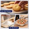 E-far Small Silicone Baking Mats, 2-Pack Nonstick Reusable Silicone Mat for Toaster Oven Pan Baking Cookie, Fit 7.5×10” Rectangle Sheet Tray for Steak, Food Grade & Heat-Resistant, Easy Clean, Gray(11.5×8.7 inch)