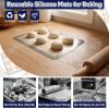 E-far Small Silicone Baking Mats, 2-Pack Nonstick Reusable Silicone Mat for Toaster Oven Pan Baking Cookie, Fit 7.5×10” Rectangle Sheet Tray for Steak, Food Grade & Heat-Resistant, Easy Clean, Gray(9.5×7.1 inch)