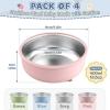 E-far Stainless Steel Baby Bowls with Suction, 4 Pack Removable Colorful Silicone Sleeve Toddlers Kids Bowl, Non-Toxic Snack Container for Baby Food Feeding, Non-Slip & Unbreakable, Dishwasher Safe
