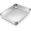 E-far Lasagna Pan, Stainless Steel Rectangular Baking Pan, 12⅓x9¾x2 Inch Sheet Cake Pan Metal Bakeware Oven Tray for Brownie Casserole, No-Toxic & Heavy Duty, Rust-Resistance & Dishwasher Safe(12.2×9.5)
