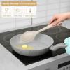 E-far Silicone Cooking Spoon Set of 2, Heat Resistant Kitchen Spoons Utensils Nonstick Mixing Spoon for Baking Stirring Serving, Non-Toxic & Dishwasher Safe (Khaki)(Khaki)