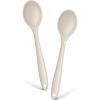 E-far Silicone Cooking Spoon Set of 2, Heat Resistant Kitchen Spoons Utensils Nonstick Mixing Spoon for Baking Stirring Serving, Non-Toxic & Dishwasher Safe (Khaki)(Khaki)