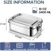E-far 4 Pieces Stainless Steel Bento Box, Large 2400ml Metal Lunch Box, 81oz Leak-Proof Lunch Food Container with Lids and Divider, Reusable Meal Storage for Camping Picnic Travel Work(4)