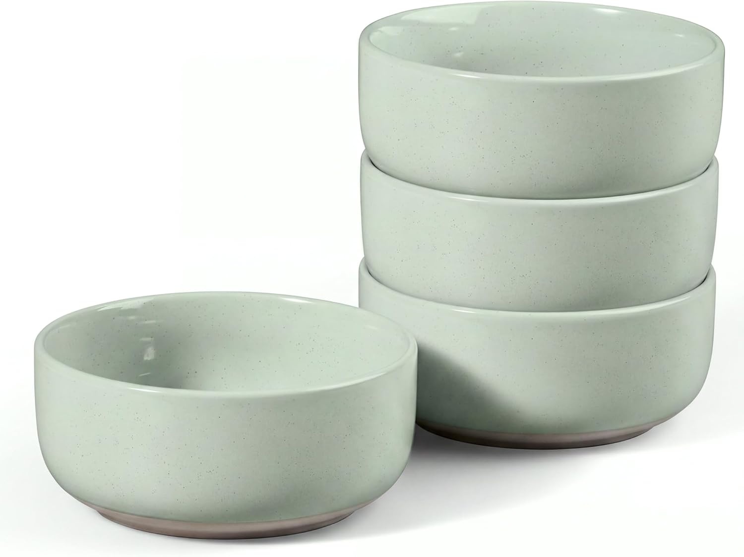 image:imageEfar Cereal Bowls Set of 4 25oz Ceramic Deep Soup Bowls for Kitchen Microwave Safe Bowls for Serving Prep Rice Dessert Snack Salad Dishwasher Safe Speckled GreenMist Green