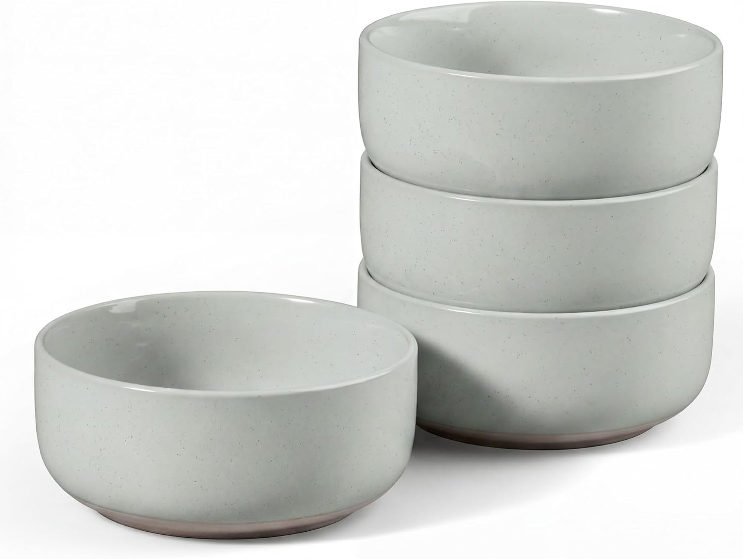 image:imageEfar Cereal Bowls Set of 4 25oz Ceramic Deep Soup Bowls for Kitchen Microwave Safe Bowls for Serving Prep Rice Dessert Snack Salad Dishwasher Safe Speckled GreenHaze Gray