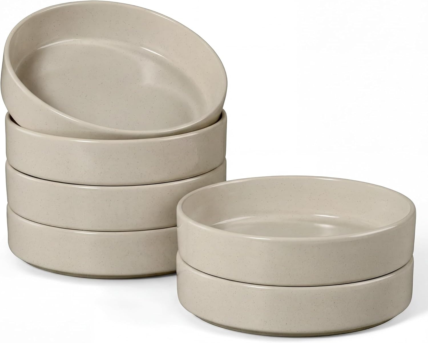 image:imageEfar Pasta Bowls Set of 4 35oz Large Stoneware Bowl Plates Reactive Glaze Shallow amp Wide Ceramic for Soup Salad Dinner Microwave amp Dishwasher Safe Deep GrayDeep Khaki