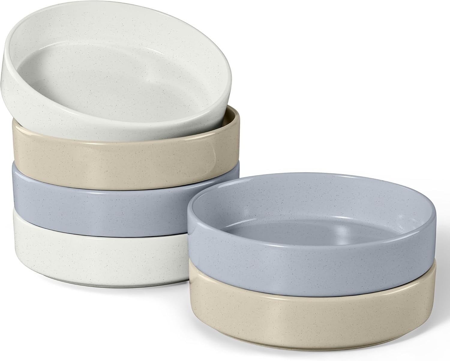 image:imageEfar Pasta Bowls Set of 4 35oz Large Stoneware Bowl Plates Reactive Glaze Shallow amp Wide Ceramic for Soup Salad Dinner Microwave amp Dishwasher Safe Deep GrayMulticolor