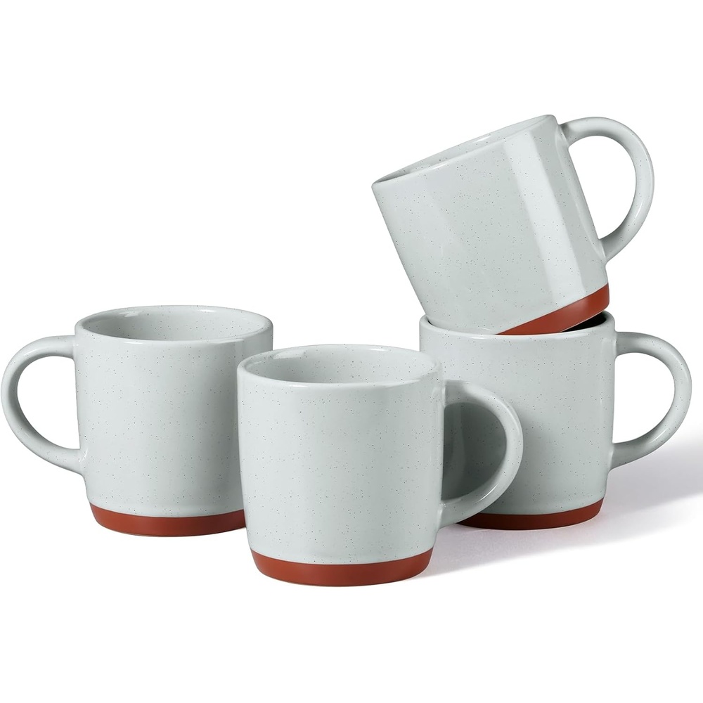 image:imageEfar Ceramic Coffee Mug Set of 4 12oz Stoneware Coffee Cup with Handle Porcelain Tea Cups Modern Farmhouse Latte Mug Gift Set for Women amp Men Microwave Safe Speckled WhiteSpeckled Gray