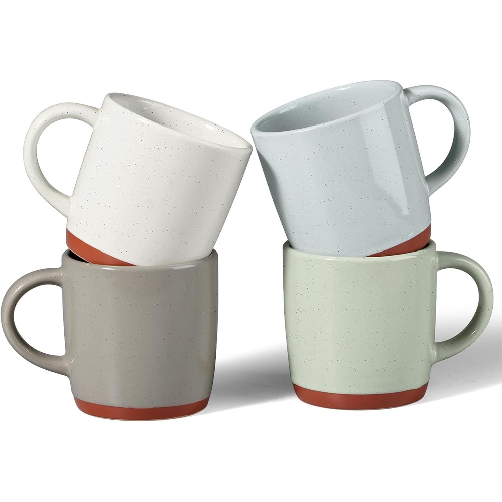 image:imageEfar Ceramic Coffee Mug Set of 4 12oz Stoneware Coffee Cup with Handle Porcelain Tea Cups Modern Farmhouse Latte Mug Gift Set for Women amp Men Microwave Safe Speckled WhiteSpeckled Multicolor