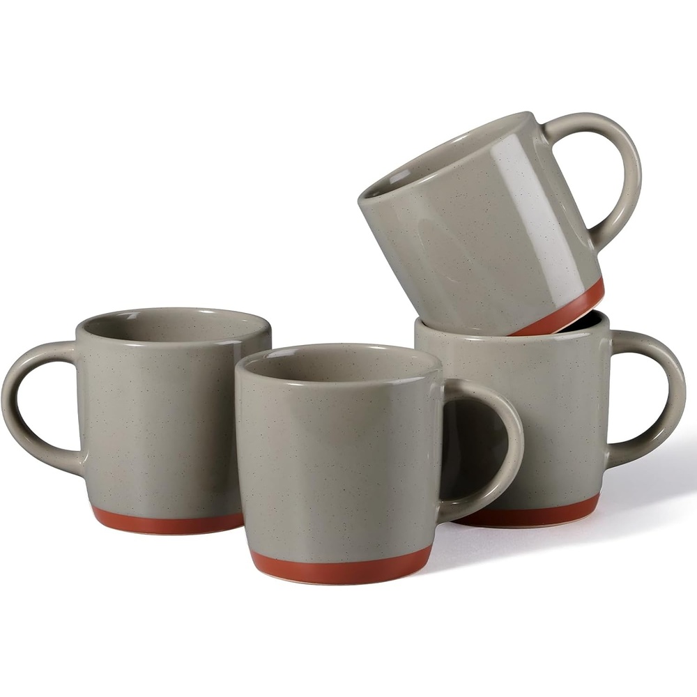 image:imageEfar Ceramic Coffee Mug Set of 4 12oz Stoneware Coffee Cup with Handle Porcelain Tea Cups Modern Farmhouse Latte Mug Gift Set for Women amp Men Microwave Safe Speckled WhiteSpeckled Khaki