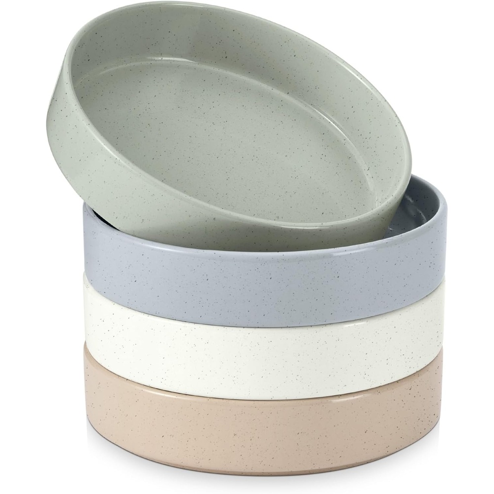 image:imageEfar Pasta Bowls Set of 4 35oz Large Stoneware Bowl Plates  Reactive Glaze Shallow amp Wide Ceramic for Soup Salad Dinner  Microwave amp Dishwasher Safe Deep GrayMulticolor