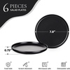 E-far 10.2” Stoneware Dinner Plates Set of 6, Large Modern Ceramic Dishes, Round Salad Plate for Home Kitchen Restaurant, Microwave & Dishwasher Safe – Matte Black(Matte Black)