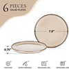 E-far 10.2” Stoneware Dinner Plates Set of 6, Large Modern Ceramic Dishes, Round Salad Plate for Home Kitchen Restaurant, Microwave & Dishwasher Safe – Matte Black(Sandy Beige)