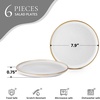 E-far 10.2” Stoneware Dinner Plates Set of 6, Large Modern Ceramic Dishes, Round Salad Plate for Home Kitchen Restaurant, Microwave & Dishwasher Safe – Matte Black(Seashell White)