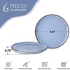 E-far 10.2” Stoneware Dinner Plates Set of 6, Large Modern Ceramic Dishes, Round Salad Plate for Home Kitchen Restaurant, Microwave & Dishwasher Safe – Matte Black(Ocean Blue)