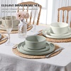 E-far 6-Piece Stoneware Dinnerware Sets, Plates and Bowls Set for 2, Kitchen Modern Dishes Set for Everyday & Formal, Chip and Scratch Resistant, Microwave & Dishwasher Safe, Speckled Gray(Multicolor)