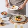 E-far 6-Piece Stoneware Dinnerware Sets, Plates and Bowls Set for 2, Kitchen Modern Dishes Set for Everyday & Formal, Chip and Scratch Resistant, Microwave & Dishwasher Safe, Speckled Gray(Multicolor)