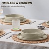 E-far 6-Piece Stoneware Dinnerware Sets, Plates and Bowls Set for 2, Kitchen Modern Dishes Set for Everyday & Formal, Chip and Scratch Resistant, Microwave & Dishwasher Safe, Speckled Gray(Deep Khaki)