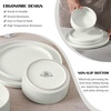 E-far 6-Piece Stoneware Dinnerware Sets, Plates and Bowls Set for 2, Kitchen Modern Dishes Set for Everyday & Formal, Chip and Scratch Resistant, Microwave & Dishwasher Safe, Speckled Gray(Stone White)