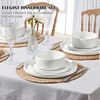 E-far 6-Piece Stoneware Dinnerware Sets, Plates and Bowls Set for 2, Kitchen Modern Dishes Set for Everyday & Formal, Chip and Scratch Resistant, Microwave & Dishwasher Safe, Speckled Gray(Stone White)