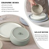 E-far 6-Piece Stoneware Dinnerware Sets, Plates and Bowls Set for 2, Kitchen Modern Dishes Set for Everyday & Formal, Chip and Scratch Resistant, Microwave & Dishwasher Safe, Speckled Gray(Multicolor)