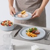 E-far 6-Piece Stoneware Dinnerware Sets, Plates and Bowls Set for 2, Kitchen Modern Dishes Set for Everyday & Formal, Chip and Scratch Resistant, Microwave & Dishwasher Safe, Speckled Gray(Haze Gray)