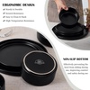 E-far 6-Piece Stoneware Dinnerware Sets, Plates and Bowls Set for 2, Kitchen Modern Dishes Set for Everyday & Formal, Chip and Scratch Resistant, Microwave & Dishwasher Safe, Speckled Gray(Matte Black)