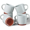 E-far Ceramic Coffee Mug Set of 4, 12oz Stoneware Coffee Cup with Handle, Porcelain Tea Cups, Modern Farmhouse Latte Mug Gift Set for Women & Men, Microwave Safe, Speckled White(Speckled Gray)