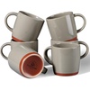 E-far Ceramic Coffee Mug Set of 4, 12oz Stoneware Coffee Cup with Handle, Porcelain Tea Cups, Modern Farmhouse Latte Mug Gift Set for Women & Men, Microwave Safe, Speckled White(Speckled Khaki)