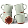 E-far Ceramic Coffee Mug Set of 4, 12oz Stoneware Coffee Cup with Handle, Porcelain Tea Cups, Modern Farmhouse Latte Mug Gift Set for Women & Men, Microwave Safe, Speckled White(Speckled Green)
