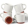 E-far Ceramic Coffee Mug Set of 4, 12oz Stoneware Coffee Cup with Handle, Porcelain Tea Cups, Modern Farmhouse Latte Mug Gift Set for Women & Men, Microwave Safe, Speckled White(Speckled White)