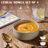 E-far Cereal Bowls Set of 4, 25oz Ceramic Deep Soup Bowls for Kitchen, Microwave Safe Bowls for Serving Prep, Rice, Dessert, Snack, Salad, Dishwasher Safe, Speckled Green(Cream Coffee)