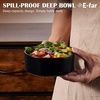 E-far Cereal Bowls Set of 4, 25oz Ceramic Deep Soup Bowls for Kitchen, Microwave Safe Bowls for Serving Prep, Rice, Dessert, Snack, Salad, Dishwasher Safe, Speckled Green(Matte Black)