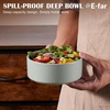 E-far Cereal Bowls Set of 4, 25oz Ceramic Deep Soup Bowls for Kitchen, Microwave Safe Bowls for Serving Prep, Rice, Dessert, Snack, Salad, Dishwasher Safe, Speckled Green(Haze Gray)