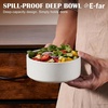 E-far Cereal Bowls Set of 4, 25oz Ceramic Deep Soup Bowls for Kitchen, Microwave Safe Bowls for Serving Prep, Rice, Dessert, Snack, Salad, Dishwasher Safe, Speckled Green(Stone White)