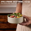 E-far Cereal Bowls Set of 4, 25oz Ceramic Deep Soup Bowls for Kitchen, Microwave Safe Bowls for Serving Prep, Rice, Dessert, Snack, Salad, Dishwasher Safe, Speckled Green(Deep Khaki)