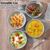 E-far Pasta Bowls Set of 4, 35oz Large Stoneware Bowl Plates | Reactive Glaze Shallow & Wide Ceramic for Soup Salad Dinner | Microwave & Dishwasher Safe, Deep Gray(Haze Gray)