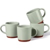 E-far Ceramic Coffee Mug Set of 4, 12oz Stoneware Coffee Cup with Handle, Porcelain Tea Cups, Modern Farmhouse Latte Mug Gift Set for Women & Men, Microwave Safe, Speckled White(Speckled Green)