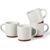 E-far Ceramic Coffee Mug Set of 4, 12oz Stoneware Coffee Cup with Handle, Porcelain Tea Cups, Modern Farmhouse Latte Mug Gift Set for Women & Men, Microwave Safe, Speckled White(Speckled White)