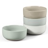 E-far Cereal Bowls Set of 4, 25oz Ceramic Deep Soup Bowls for Kitchen, Microwave Safe Bowls for Serving Prep, Rice, Dessert, Snack, Salad, Dishwasher Safe, Speckled Green(Multicolor)