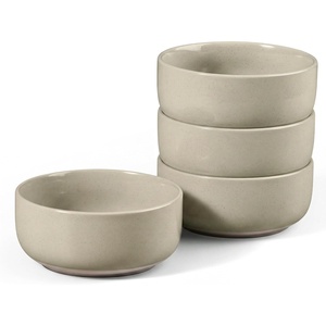 E-far Cereal Bowls Set of 4, 25oz Ceramic Deep Soup Bowls for Kitchen, Microwave Safe Bowls for Serving Prep, Rice, Dessert, Snack, Salad, Dishwasher Safe, Speckled Green(Cream Coffee)