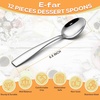 E-far Dessert Spoons, Teaspoons Set of 12, 6.7″ Stainless Steel Small Spoon Silverware for Home Kitchen Restaurant, Food Grade for Coffee Tea, Mirror Finish & Widen Handle, Non-Toxic & Dishwasher Safe(6.8 inch Spoons x 12)