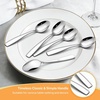 E-far Dessert Spoons, Teaspoons Set of 12, 6.7″ Stainless Steel Small Spoon Silverware for Home Kitchen Restaurant, Food Grade for Coffee Tea, Mirror Finish & Widen Handle, Non-Toxic & Dishwasher Safe(6.8 inch Spoons x 12)