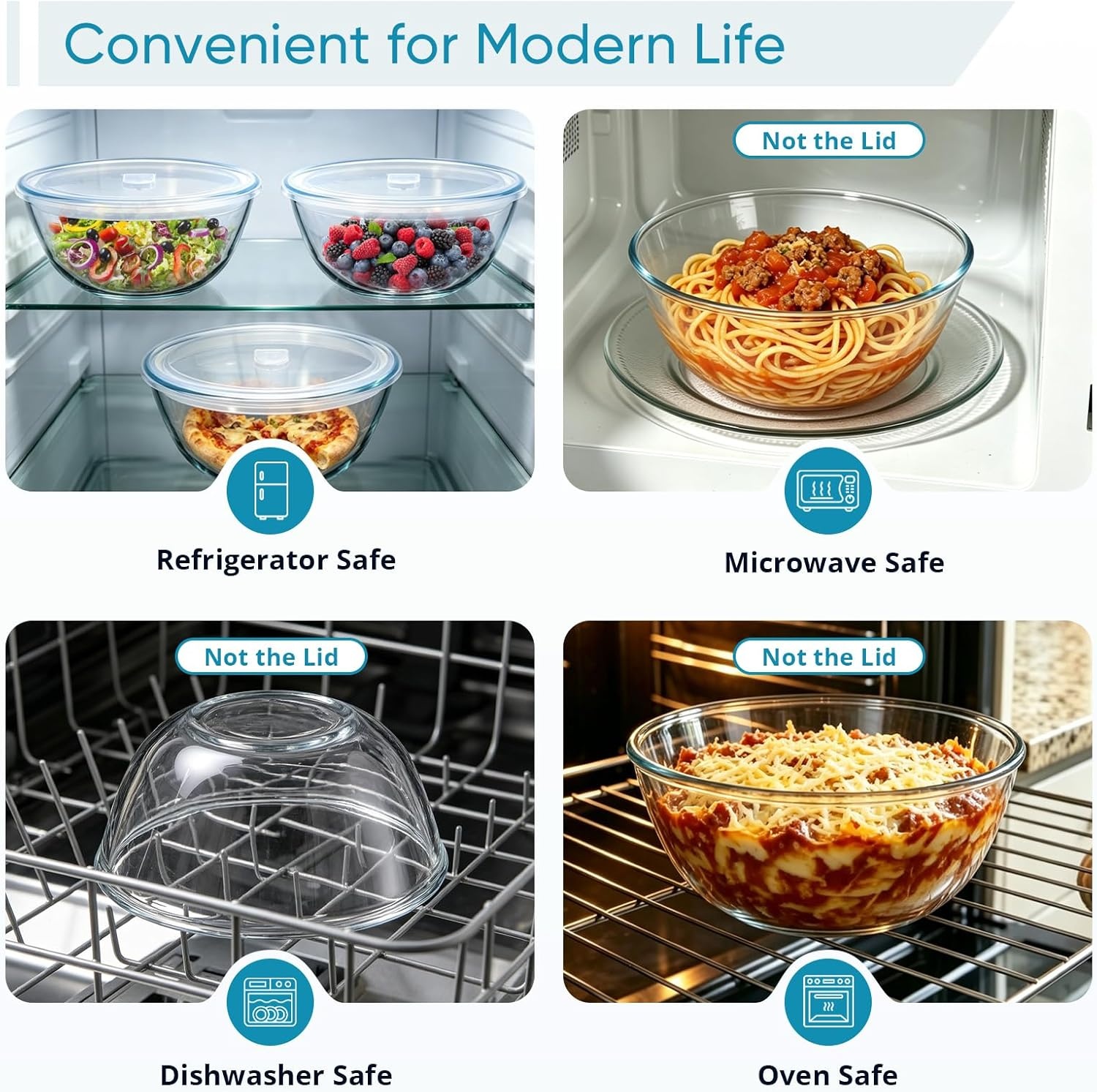 image:imageEfar Glass Mixing Bowl with Airtight Lid 48QT Large Clear Glass Bowl for Salad Sourdough Bread Making Prep Serving Storage Nontoxic amp Leakproof Microwave Dishwasher Oven amp Fridge Safe