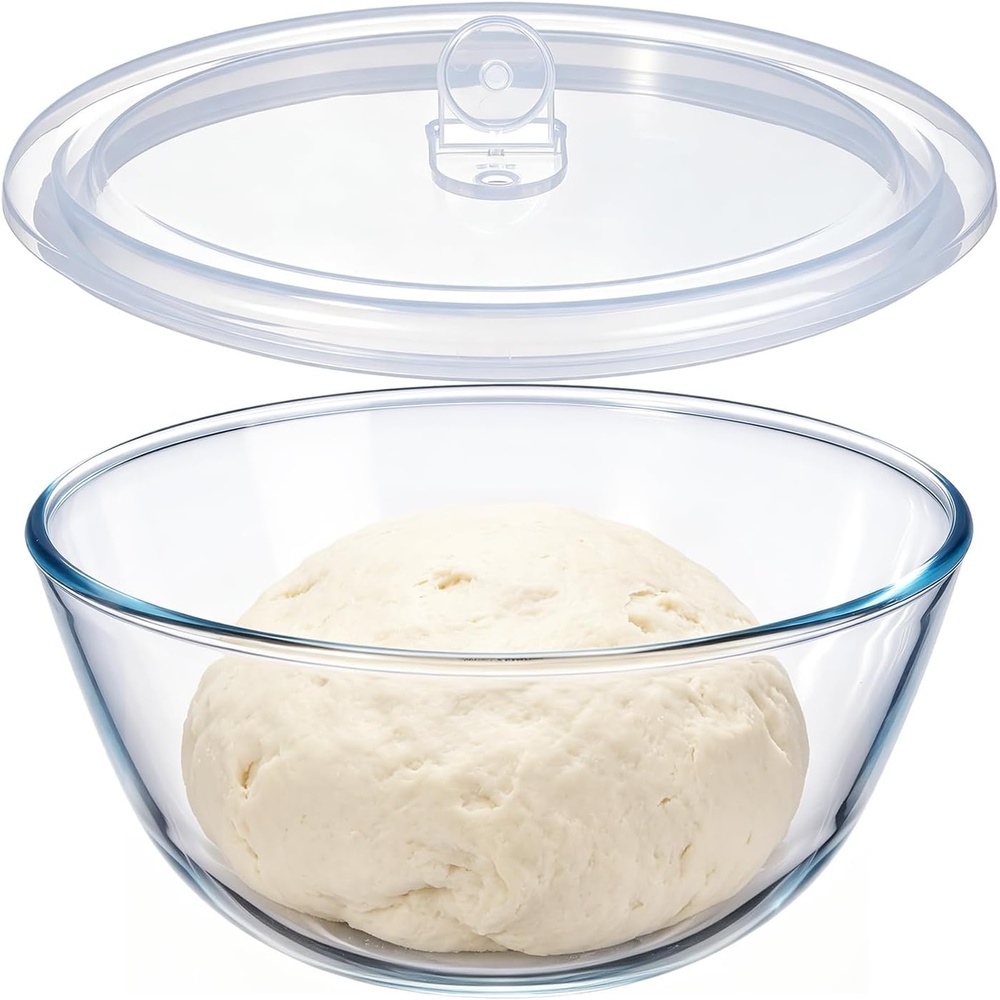 image:imageEfar Glass Mixing Bowl with Airtight Lid 48QT Large Clear Glass Bowl for Salad Sourdough Bread Making Prep Serving Storage Nontoxic amp Leakproof Microwave Dishwasher Oven amp Fridge Safe