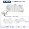 E-far Collapsible Cooling Rack for Cooking and Baking – 15”x10” Stackable Tight-Wire Stainless Steel Cookie Rack for Baking Sheet, Oven, Roasting, Dishwasher Safe & Space Saving, 2-Tier(4)