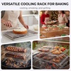 E-far Collapsible Cooling Rack for Cooking and Baking – 15”x10” Stackable Tight-Wire Stainless Steel Cookie Rack for Baking Sheet, Oven, Roasting, Dishwasher Safe & Space Saving, 2-Tier(2)