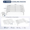 E-far Collapsible Cooling Rack for Cooking and Baking – 15”x10” Stackable Tight-Wire Stainless Steel Cookie Rack for Baking Sheet, Oven, Roasting, Dishwasher Safe & Space Saving, 2-Tier(2)